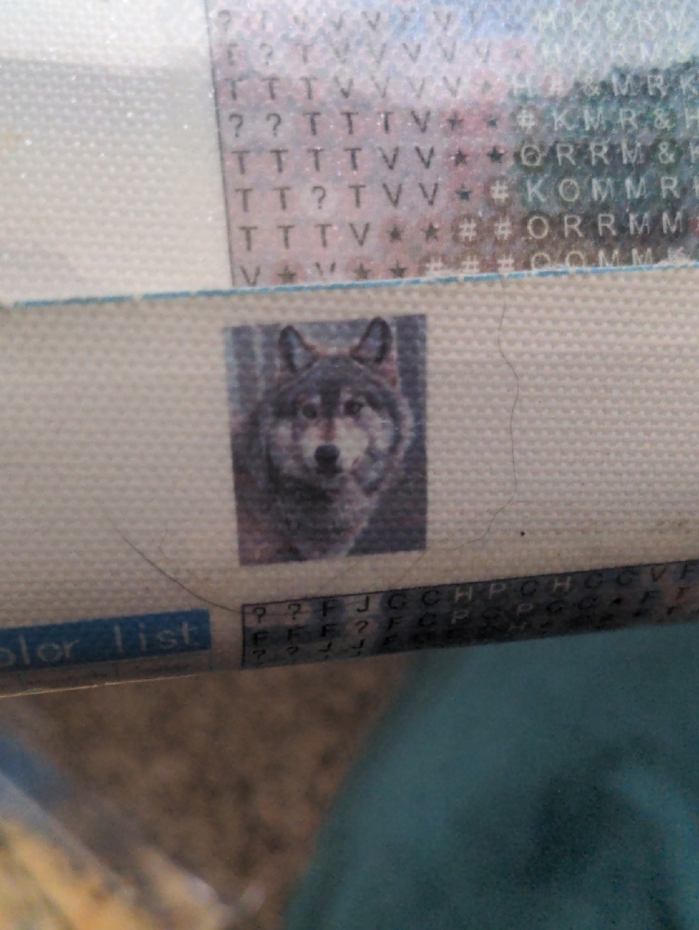NWT Wolf Face Canvas Diamond Art Diy Craft Art — Gray and White